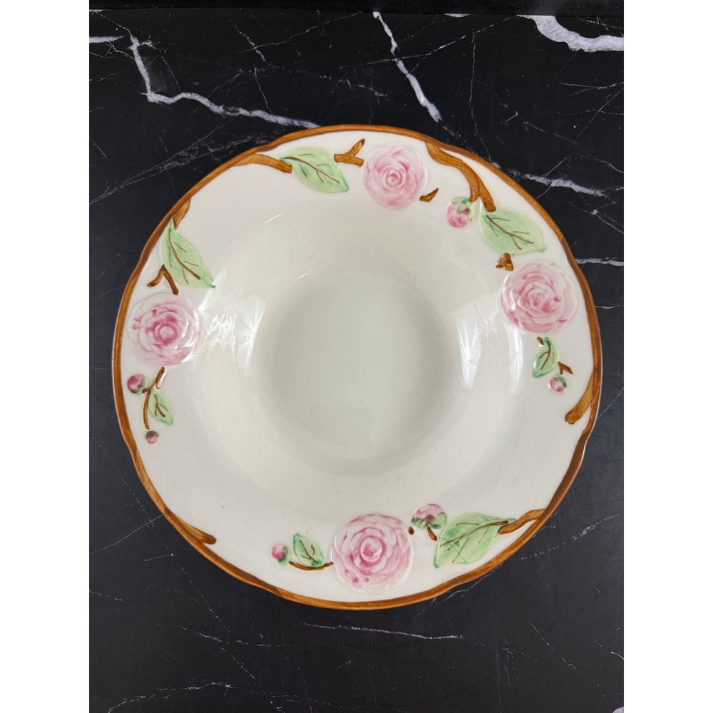VTG Metlox Poppytrail Camellia Ceramic Floral 9 3/4in Vegetable Serving Bowl